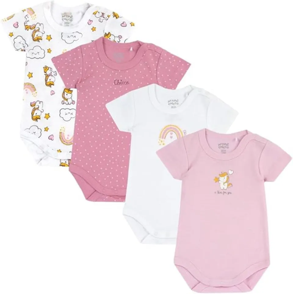 chicco-set-4-body-senza-maniche-neonato-100-cotone-comoda-apertura-abbigliamento image 1