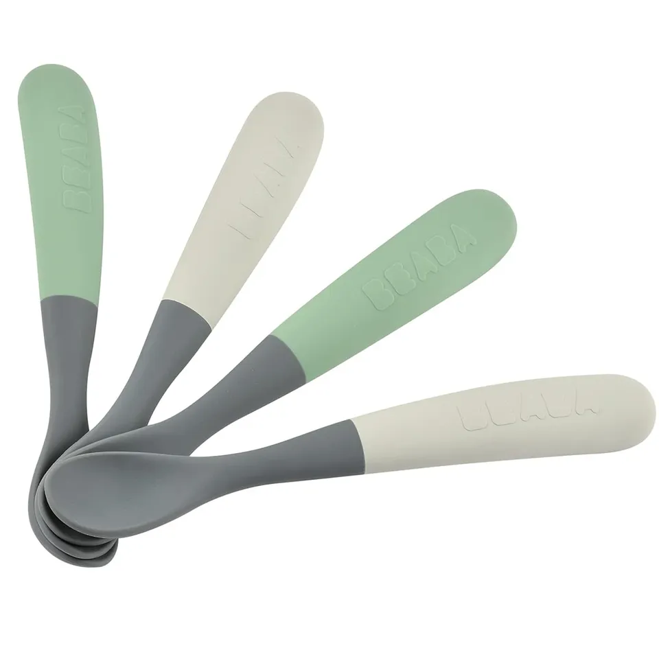 b-aba-set-4-cucchiai-in-silicone-per-bambini-dai-4-mesi-prima-et-con-punta-arrot image 1