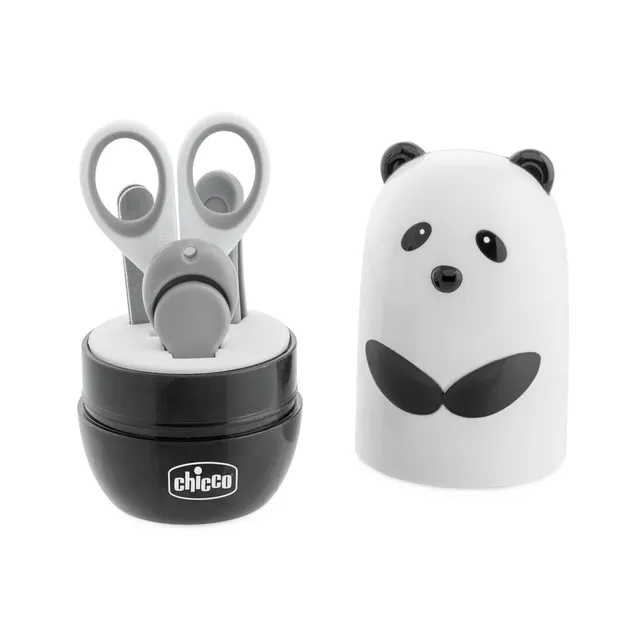 chicco-set-manicure-panda-per-bambini-forbicina-a-punte-arrotondate-tagliaunghie image 1