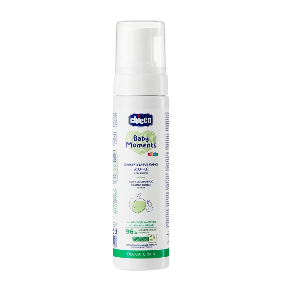 chicco-shampoo-balsamo-souffl-150-ml-mousse-2-in-1-per-bambini-con-estratto-di-m image 1
