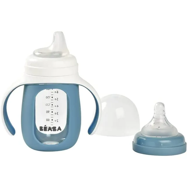 b-aba-tazza-biberon-da-allenamento-2-in-1-in-vetro-con-copertura-in-silicone-tet image 1