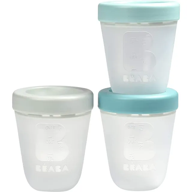 b-aba-set-3-vasetti-in-silicone-per-pappa-200-ml-100-ermetici-congelabili-microo image 1