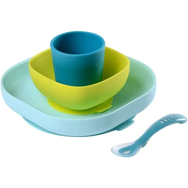 b-aba-set-pappa-in-silicone-4-pezzi-con-ventosa-antiscivolo-piatto-scodella-ciot image 1