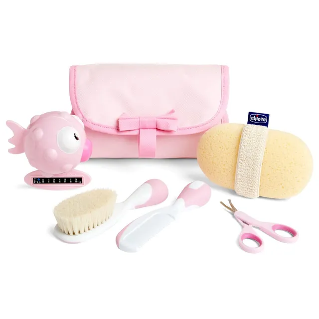 chicco-my-first-beauty-set-bagnetto-neonato-con-pettine-spazzola-termometro-guan image 1