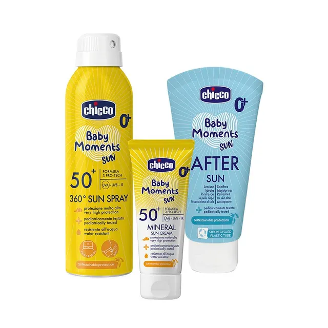 chicco-set-protezione-solare-da-viaggio-spf50-per-bambini-0-mesi-spray-360-150-m image 1