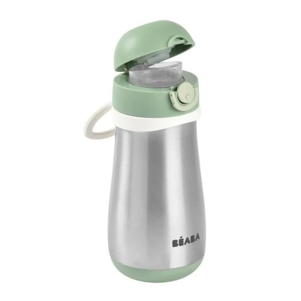 b-aba-bottiglia-bambini-2-in-1-in-acciaio-inox-350-ml-verde-salvia-funzione-bott image 1