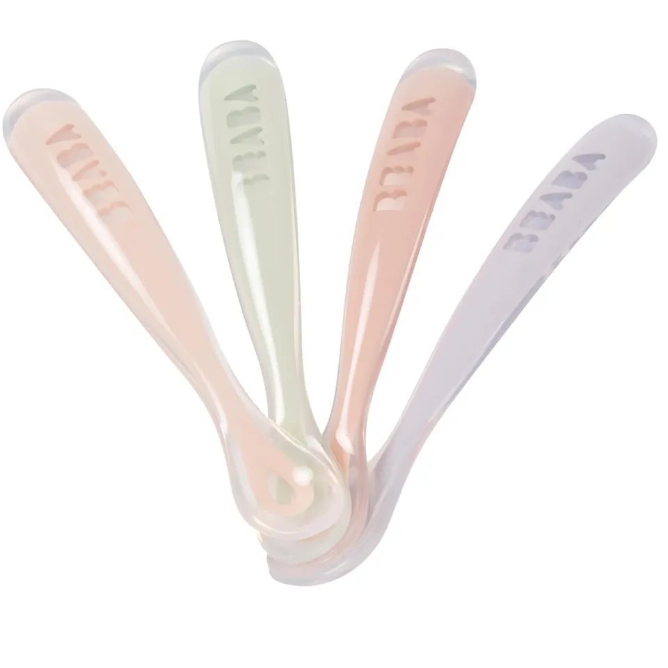 b-aba-set-di-4-cucchiai-in-silicone-per-svezzamento-beb-e-neonato-punta-morbidis image 1