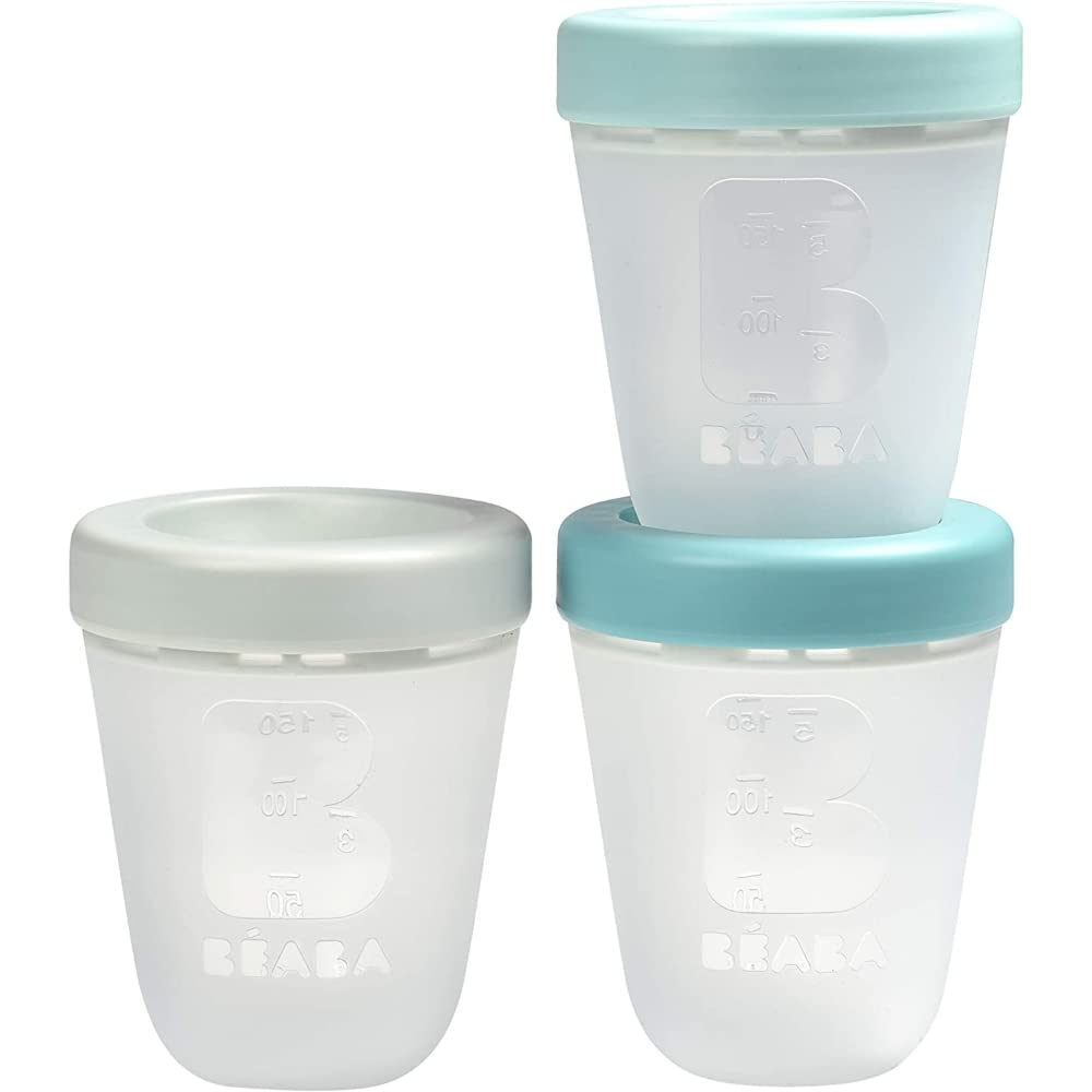 b-aba-set-3-vasetti-in-silicone-per-pappa-200-ml-100-ermetici-congelabili-microo image 1