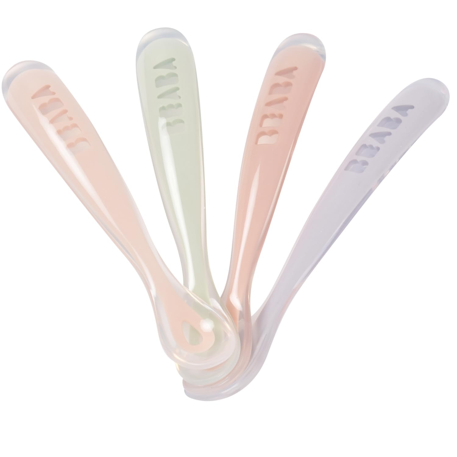 b-aba-set-di-4-cucchiai-in-silicone-per-svezzamento-beb-e-neonato-punta-morbidis image 1