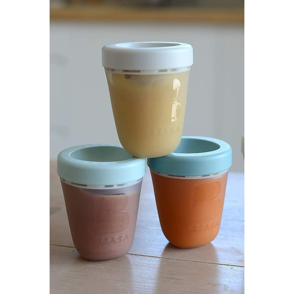 b-aba-set-3-vasetti-in-silicone-per-pappa-200-ml-100-ermetici-congelabili-microo image 2