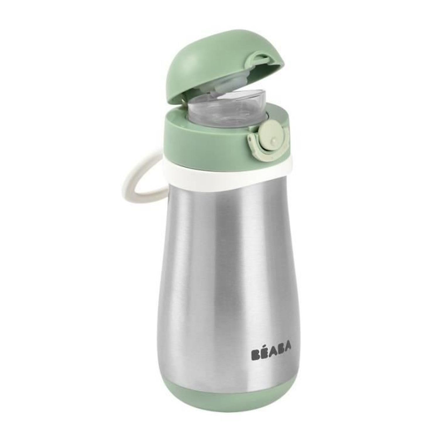 b-aba-bottiglia-bambini-2-in-1-in-acciaio-inox-350-ml-verde-salvia-funzione-bott image 1