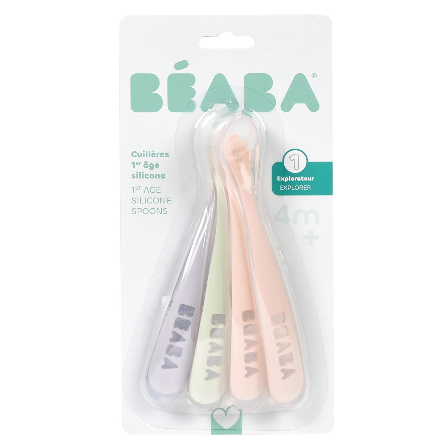 b-aba-set-di-4-cucchiai-in-silicone-per-svezzamento-beb-e-neonato-punta-morbidis image 2