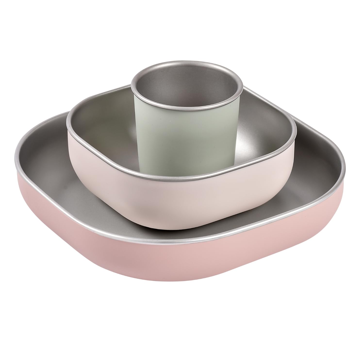 b-aba-set-pappa-inox-3-pezzi-barbapap-bicchiere-2-piatti-bambino-in-acciaio-inos image 1