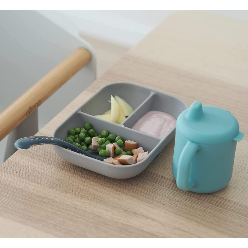 b-aba-set-pasti-in-silicone-3-pezzi-piatto-diviso-con-ventosa-tazza-con-beccucci image 3
