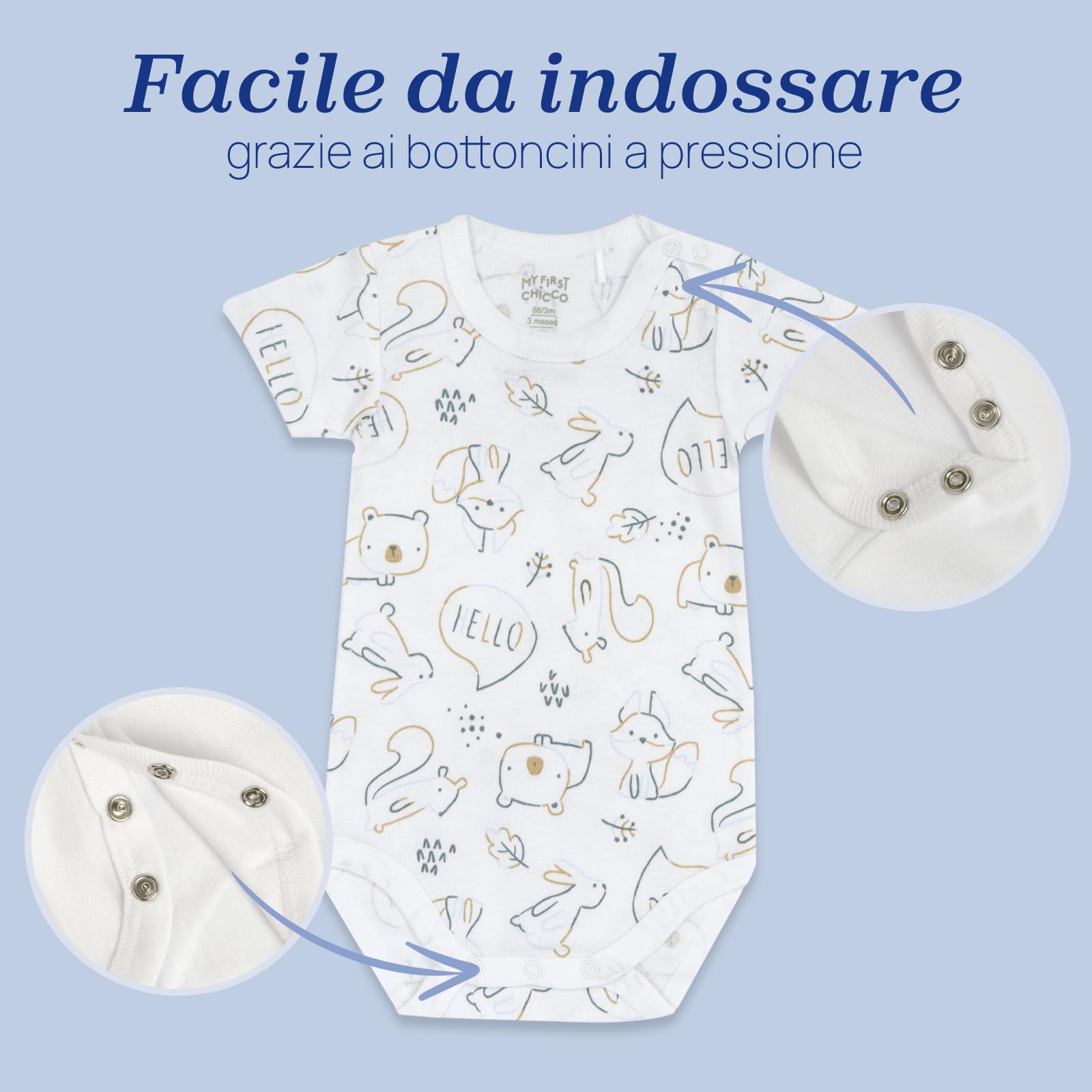 chicco-set-5-body-a-maniche-corto-neonato-e-neonata-100-cotone-unisex-0-24-mesi- image 5