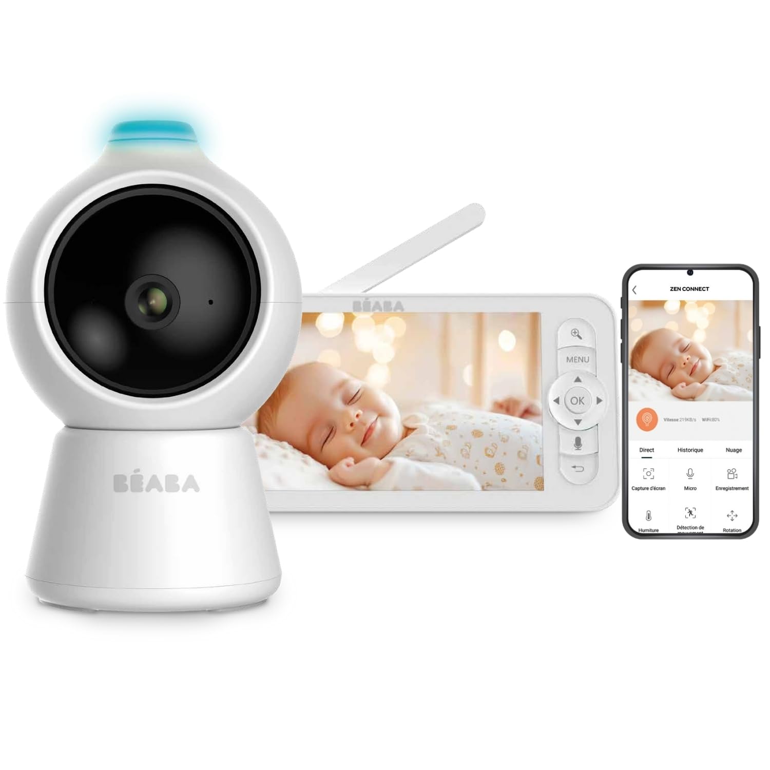 b-aba-zen-smart-ai-baby-monitor-video-3-in-1-con-telecamera-360-full-qhd-4mp-sch image 1