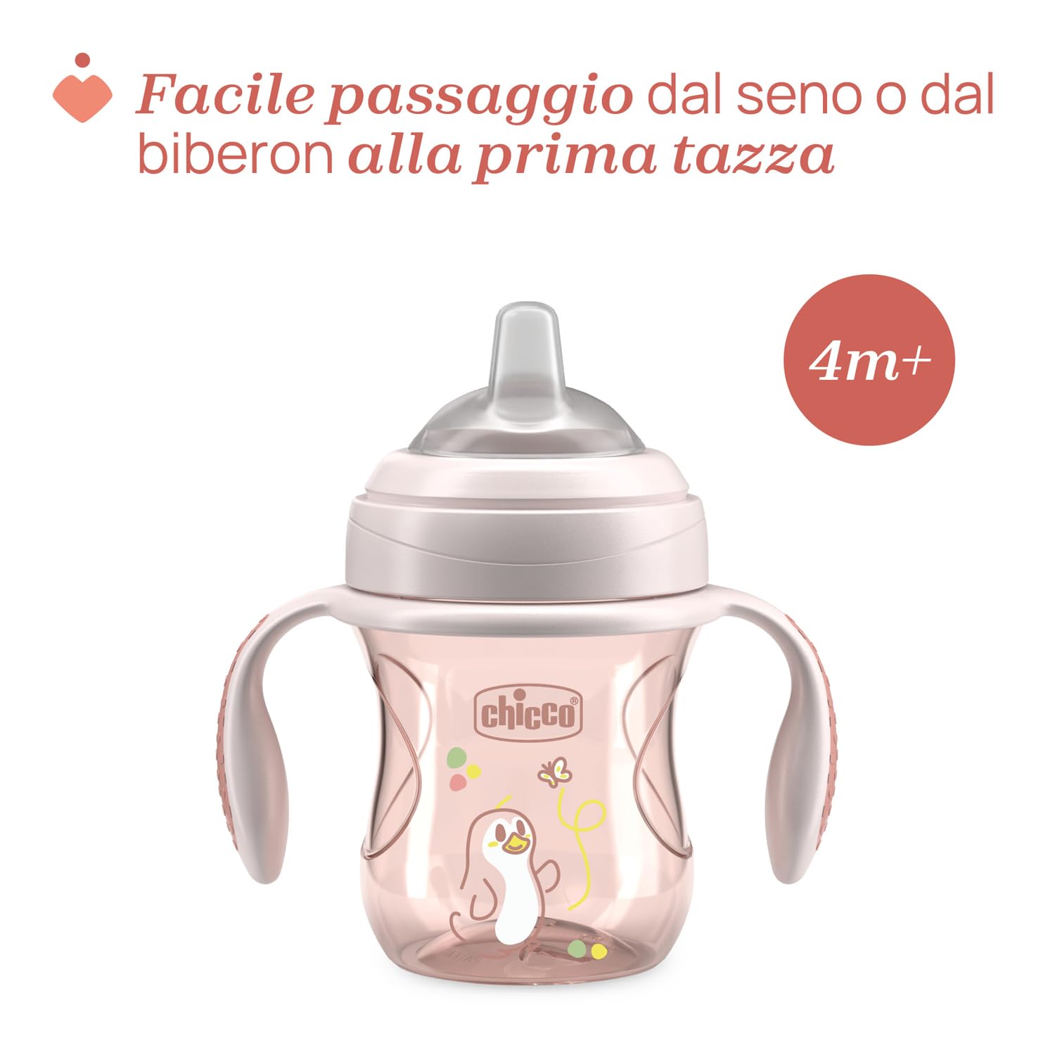 chicco-transition-cup-bicchiere-antigoccia-200-ml-rosa-4-mesi-beccuccio-ergonomi image 3