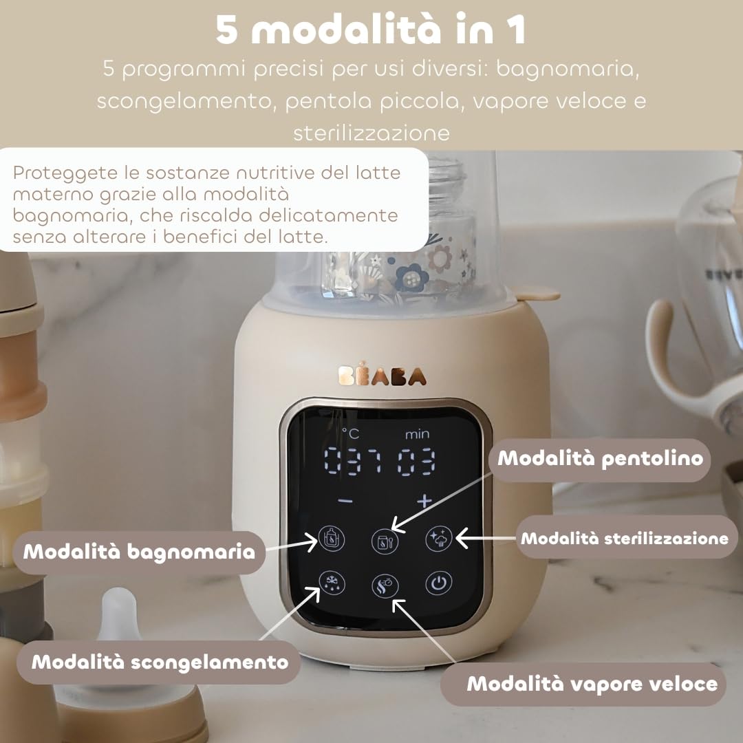 b-aba-scaldabiberon-sterilizzatore-multi-milk-5-modalit-multifunzione-bagnomaria image 5