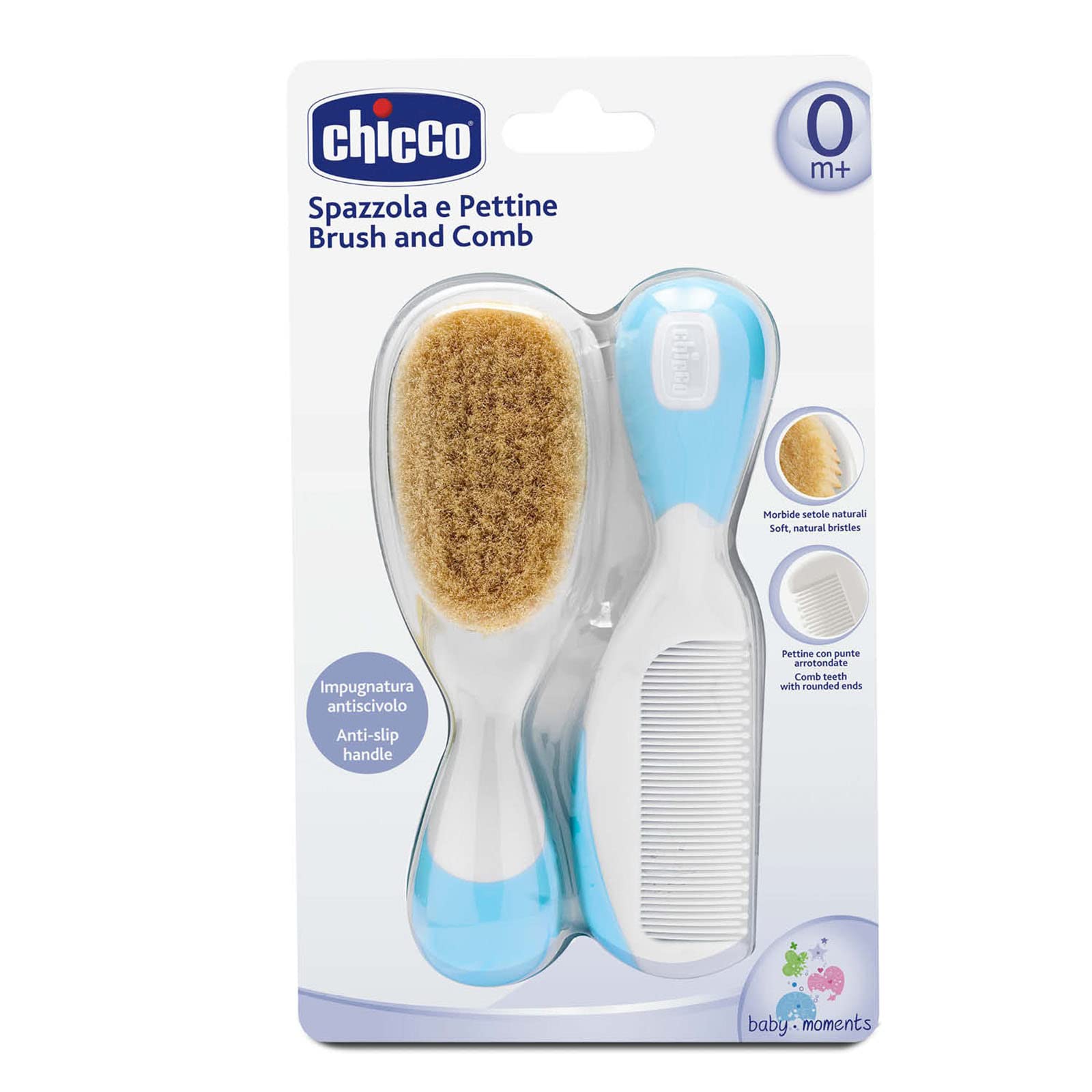 chicco-set-spazzola-e-pettine-per-neonati-con-setole-naturali-di-capra-e-pettine image 2