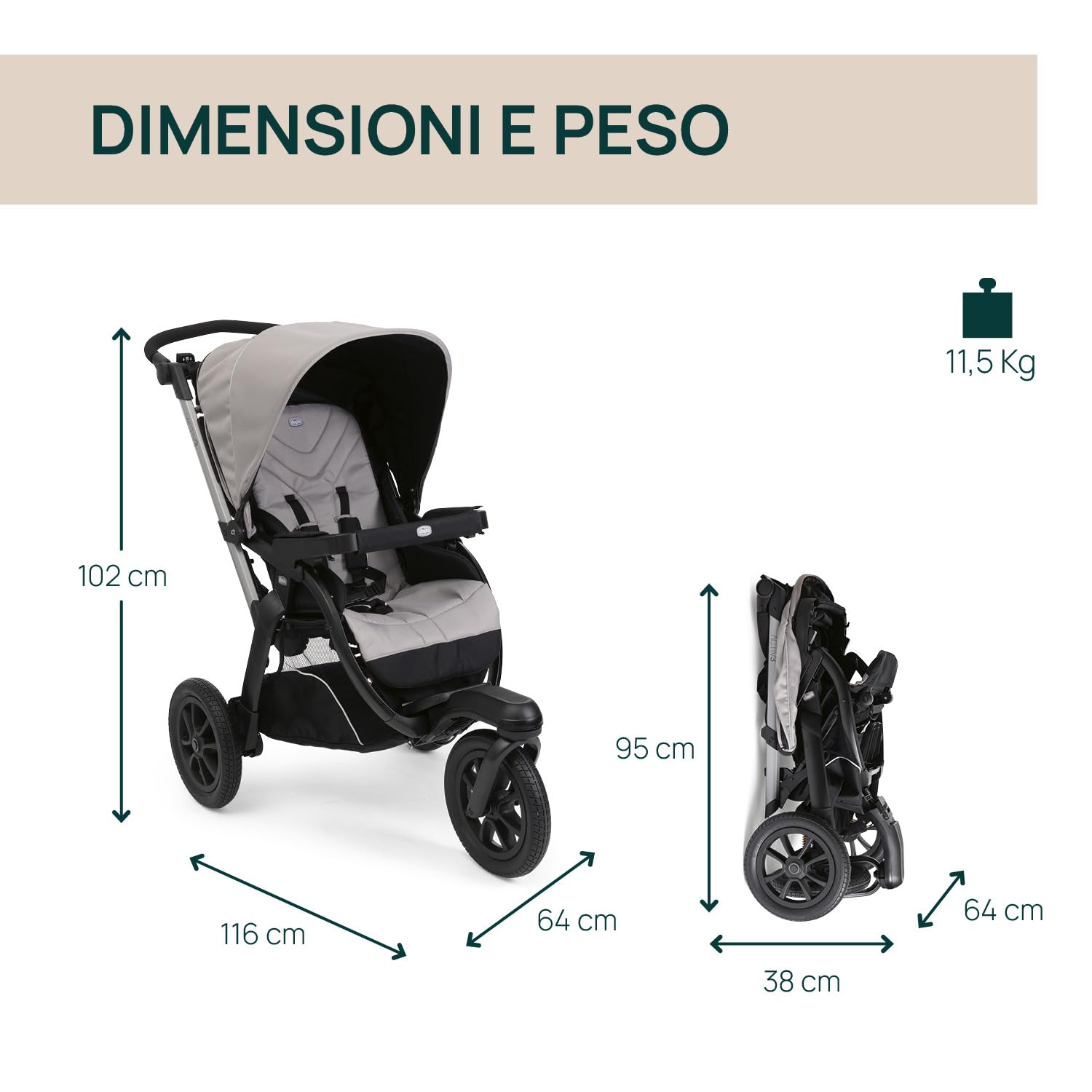 chicco-activ3-passeggino-3-ruote-tutti-i-terreni-0-mesi-seduta-ampia-e-schienale image 2