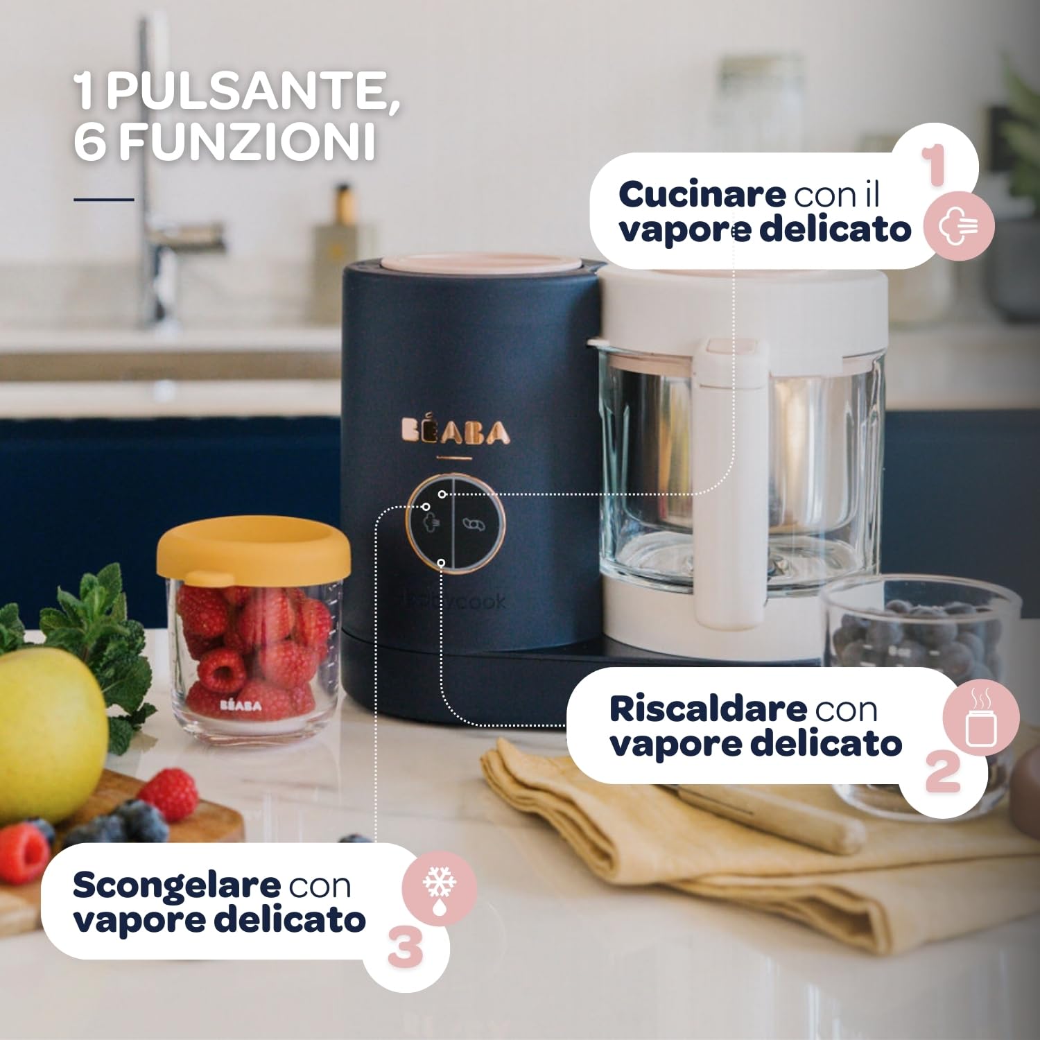 b-aba-babycook-n-o-robot-cuocipappa-omogeneizzatore-6-in-1-cottura-a-vapore-bicc image 3