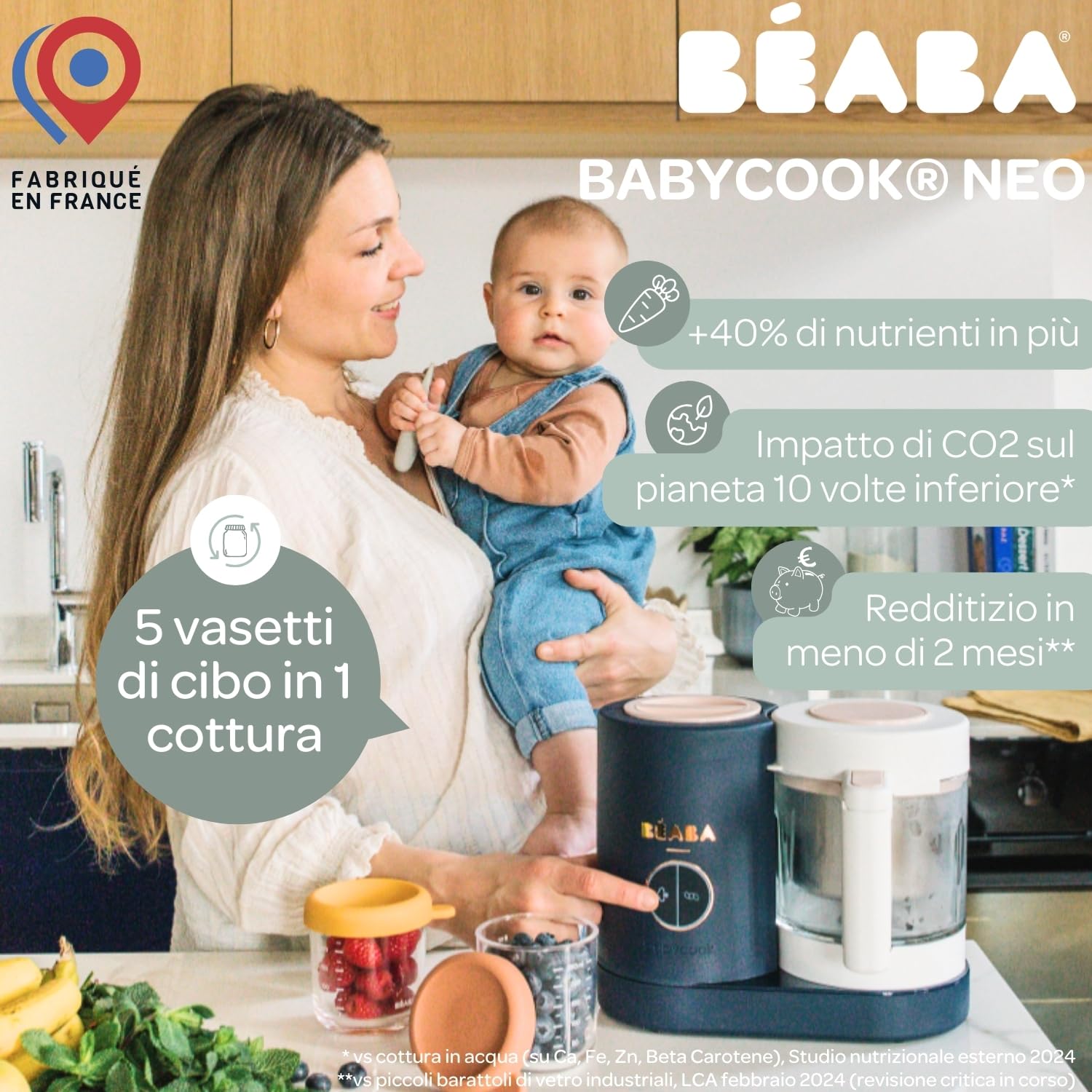 b-aba-babycook-n-o-robot-cuocipappa-omogeneizzatore-6-in-1-cottura-a-vapore-bicc image 6