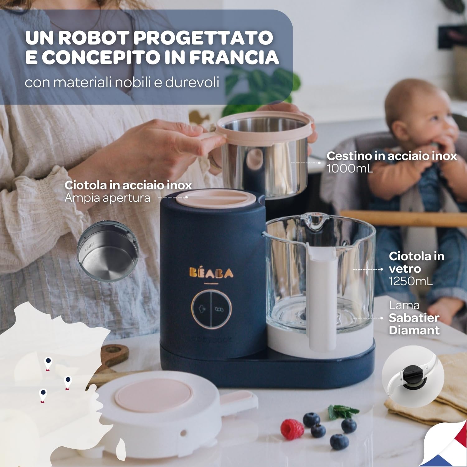 b-aba-babycook-n-o-robot-cuocipappa-omogeneizzatore-6-in-1-cottura-a-vapore-bicc image 5