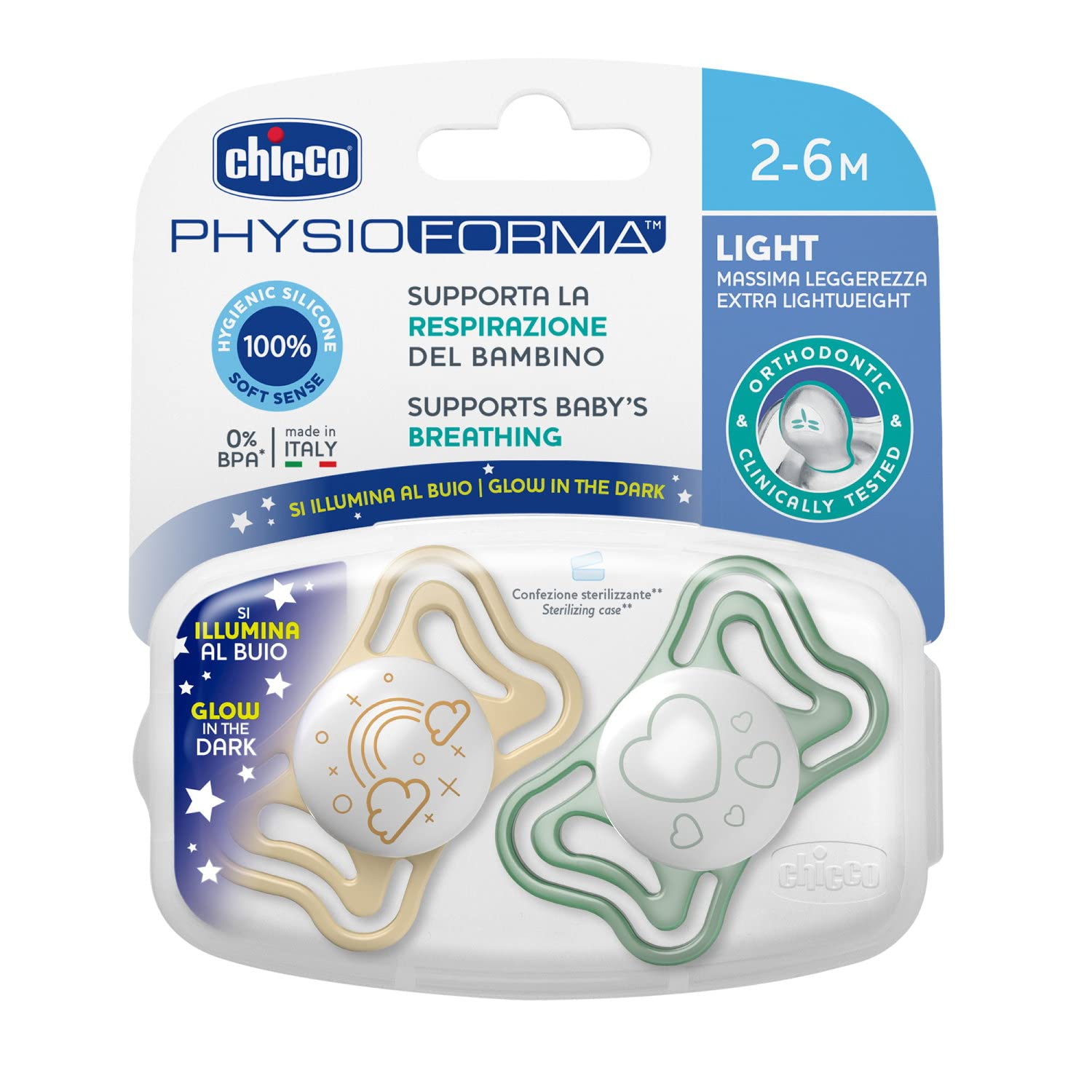 chicco-physioforma-light-lumi-succhietto-luminescente-al-buio-2-6-mesi-tettarell image 4