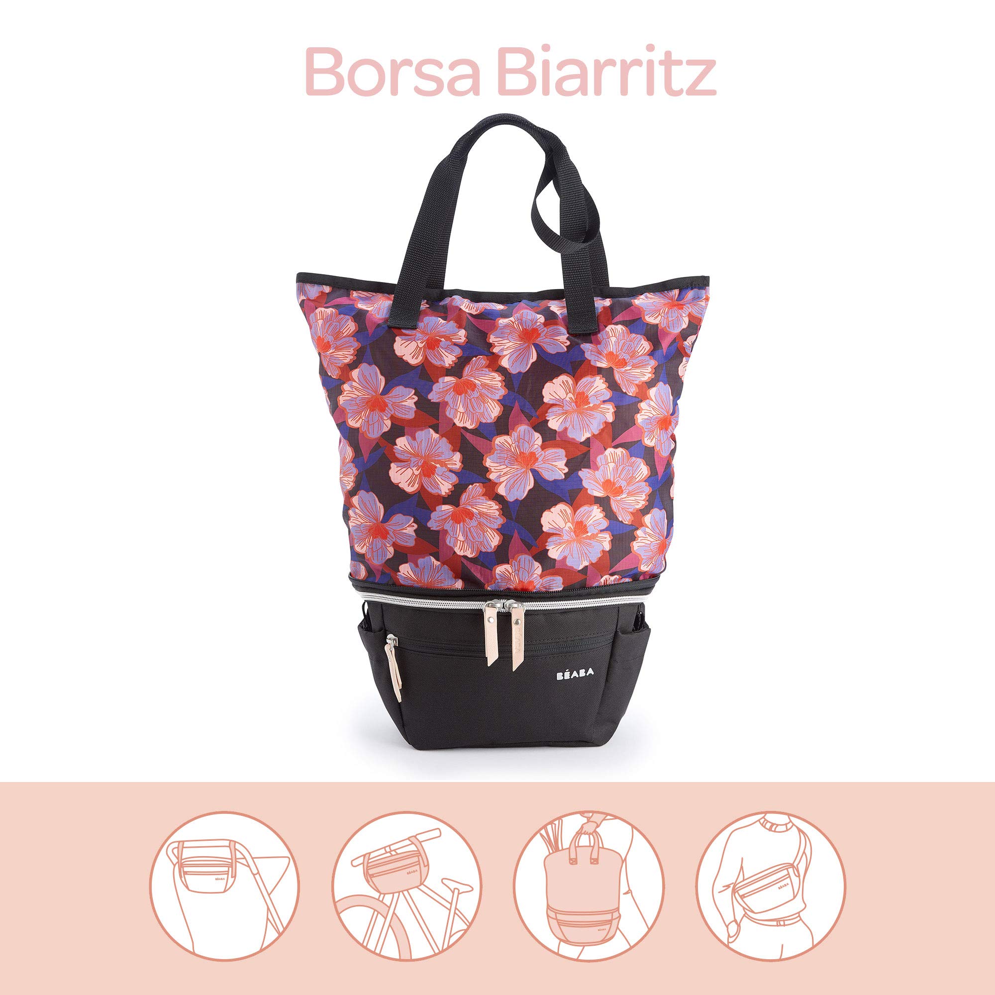 b-aba-biarritz-borsa-fasciatoio-2-in-1-per-cambio-neonato-borsone-pannolini-conv image 2