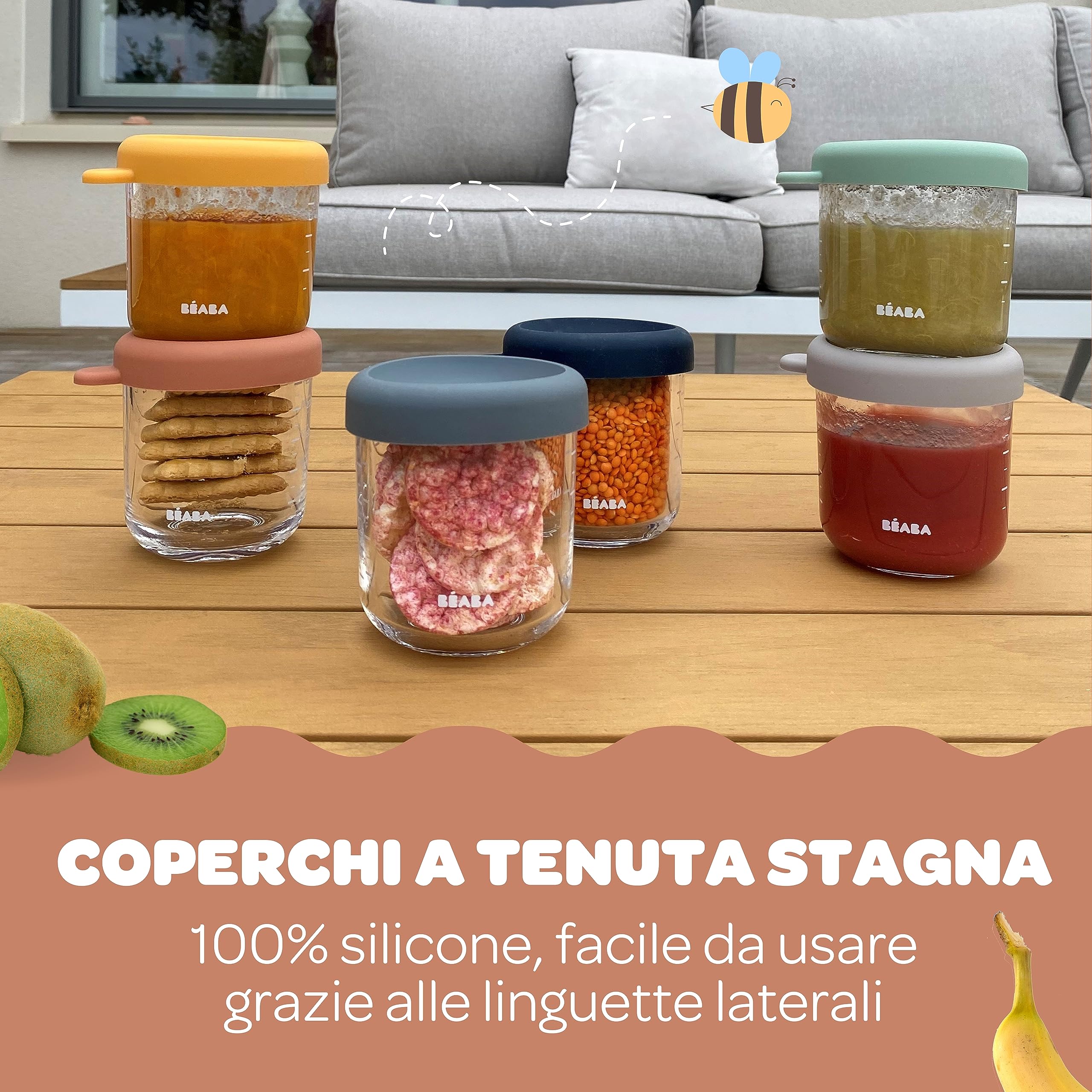 b-aba-set-6-vasetti-in-vetro-per-pappe-250-ml-graduati-termoresistenti-con-6-cop image 3